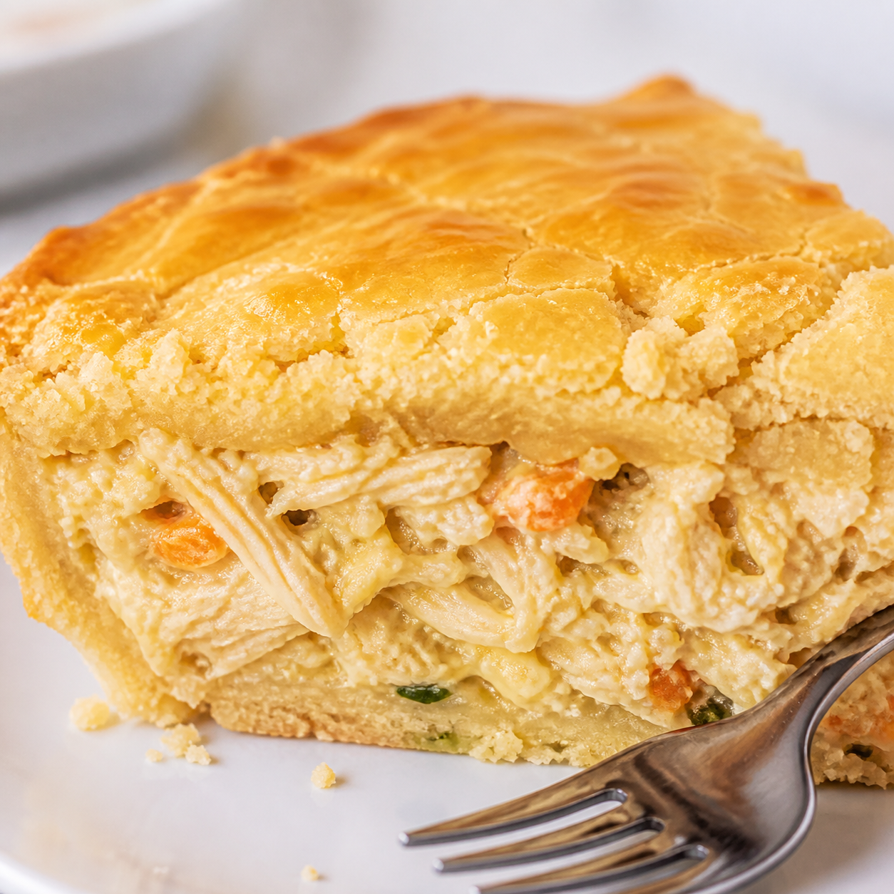 Detalhe da receita: empadão de frango com massa podre amanteigada e recheio cremoso