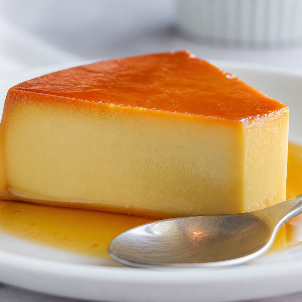 Detalhe da receita: pudim de leite condensado liso e cremoso sem furinhos
